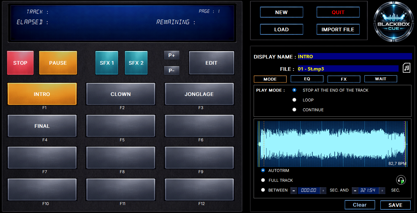 BlackBox Cue - Mode edition