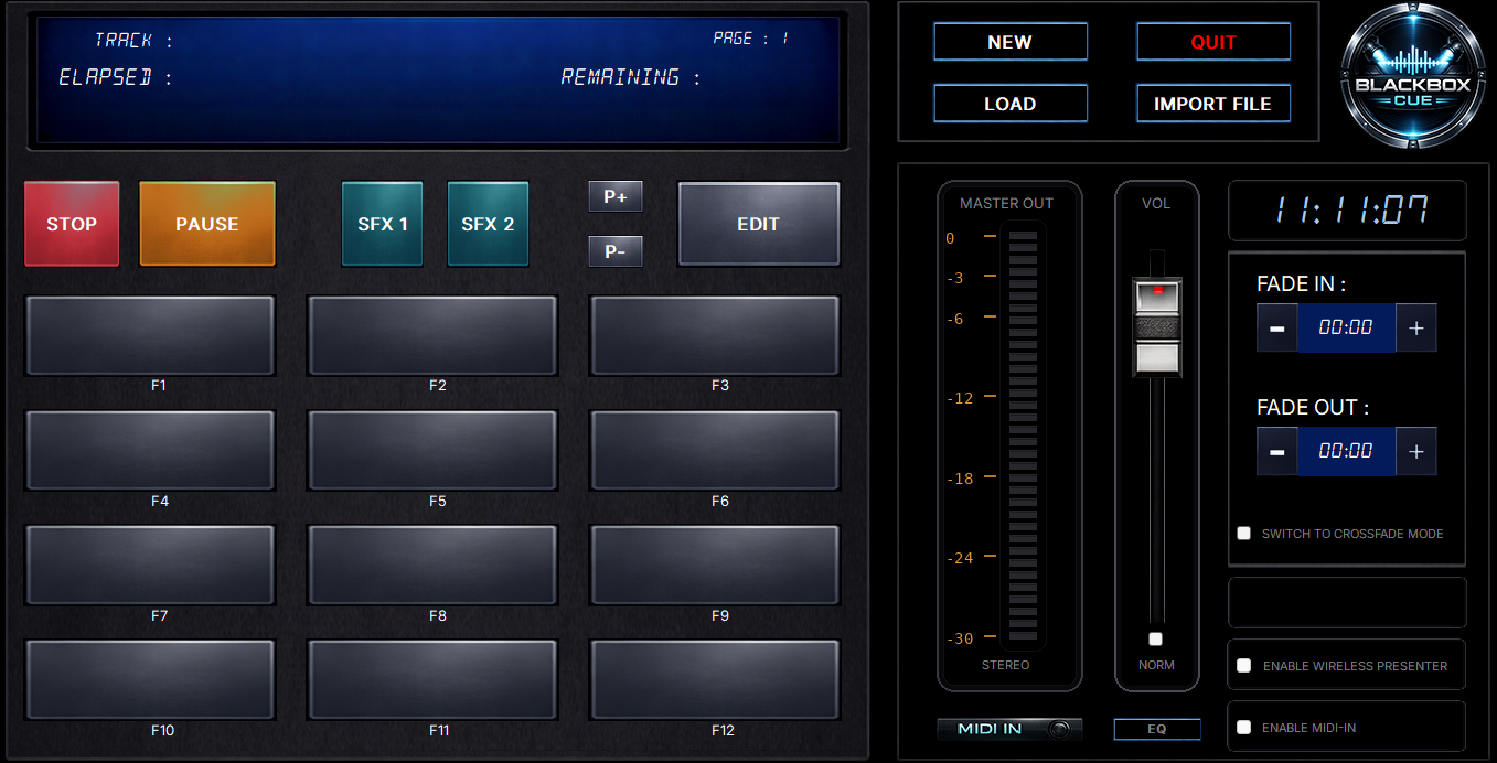 BlackBox Cue interface